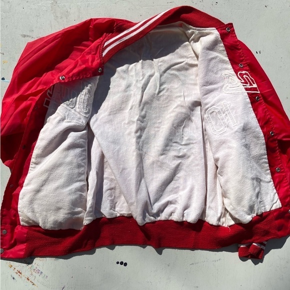 Men's VTG Twins 10 Jacket Red 1981 Embroidery M Lined 80s Snap MLB USA Windbreak - Picture 8 of 15